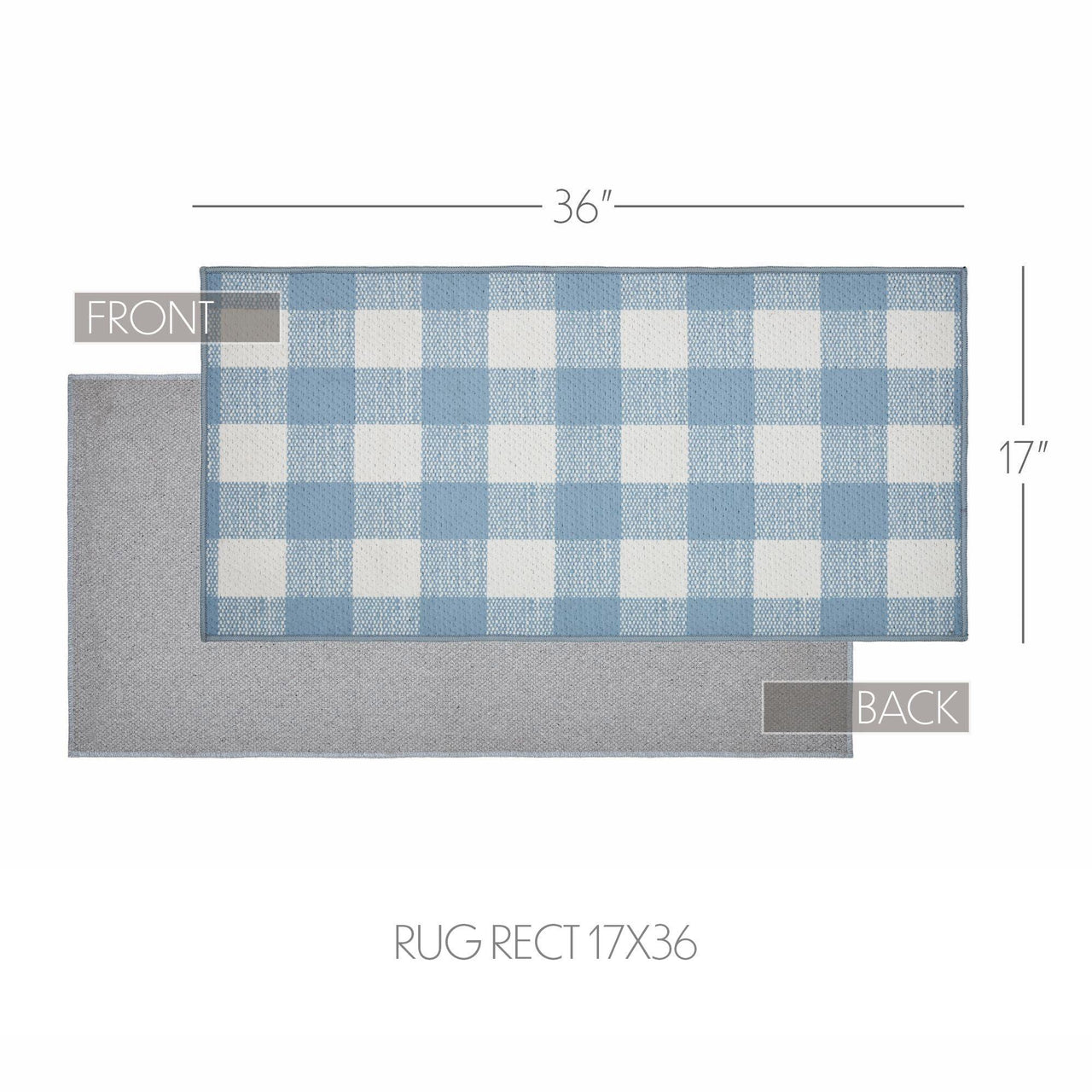 Annie Buffalo Check Blue Polyester Rug Rect 17x36 - The Fox Decor
