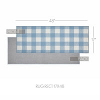 Annie Buffalo Check Blue Polyester Rug Rect 17x48 - The Fox Decor