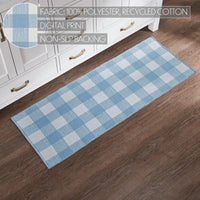 Annie Buffalo Check Blue Polyester Rug Rect 17x48 - The Fox Decor