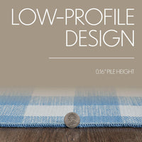 Annie Buffalo Check Blue Polyester Rug Rect 17x48 - The Fox Decor