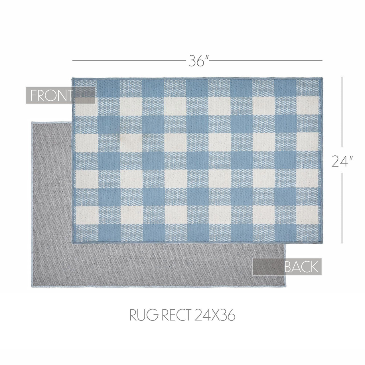 Annie Buffalo Check Blue Polyester Rug Rect 24x36 - The Fox Decor