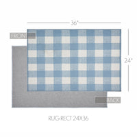 Annie Buffalo Check Blue Polyester Rug Rect 24x36 - The Fox Decor