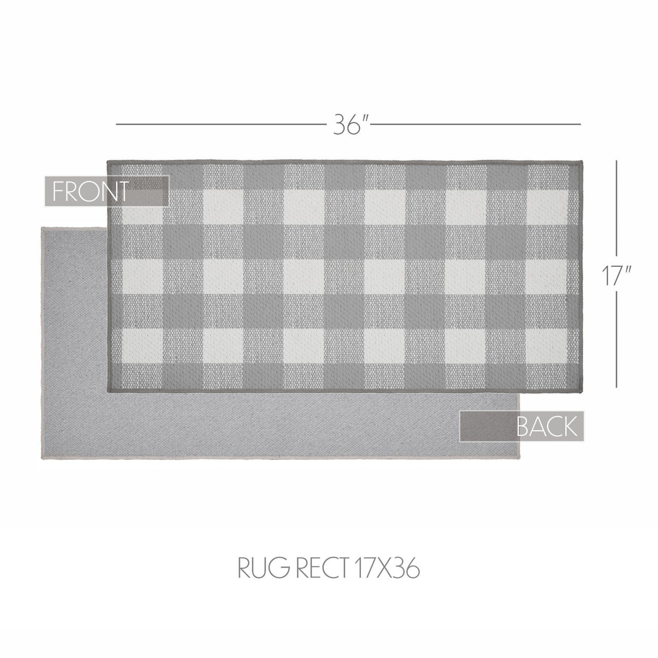 Annie Buffalo Check Grey Polyester Rug Rect 17x36 - The Fox Decor