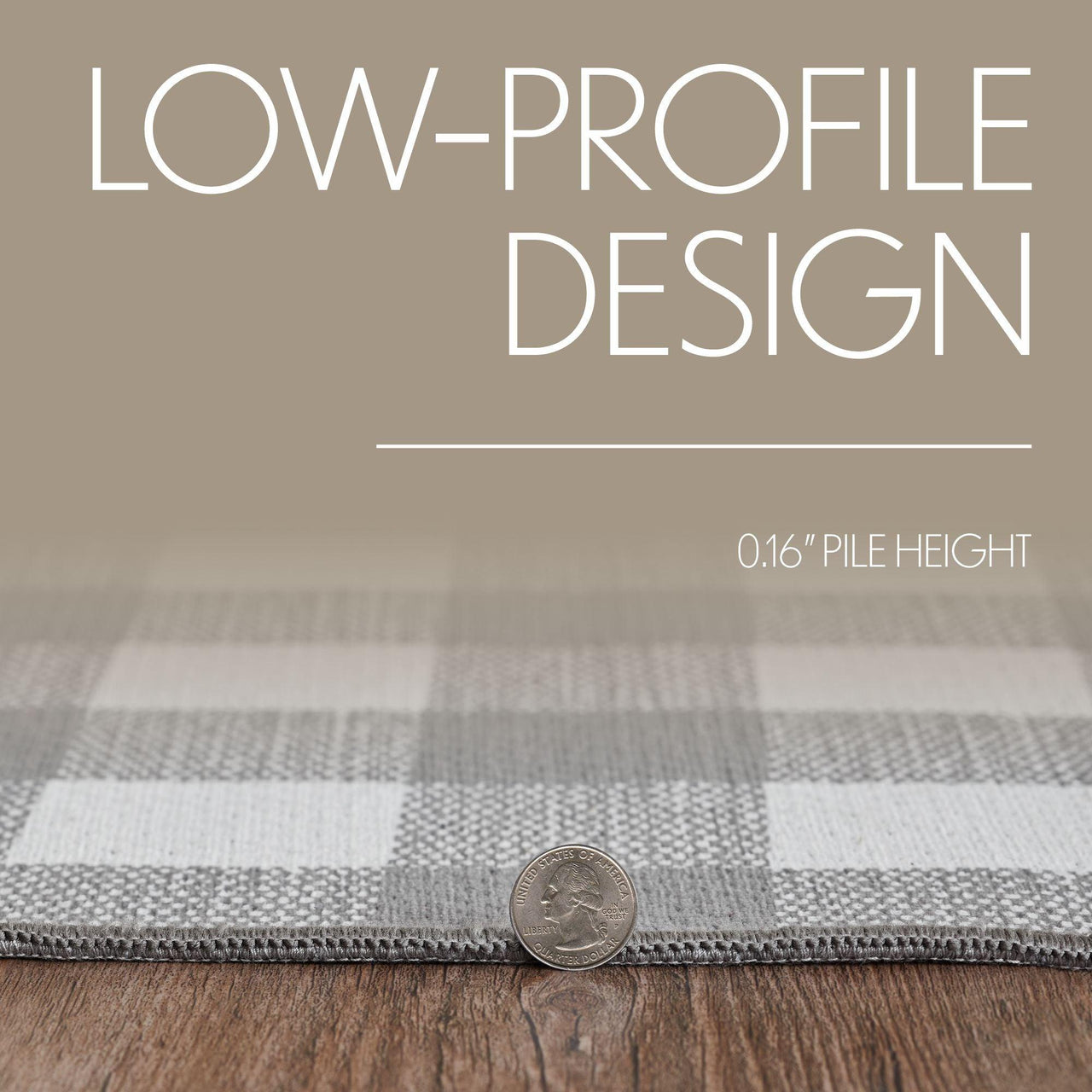 Annie Buffalo Check Grey Polyester Rug Rect 17x36 - The Fox Decor