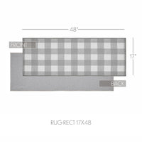 Annie Buffalo Check Grey Polyester Rug Rect 17x48 - The Fox Decor