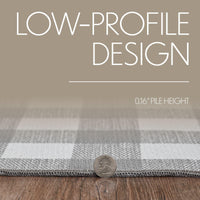 Annie Buffalo Check Grey Polyester Rug Rect 17x48 - The Fox Decor