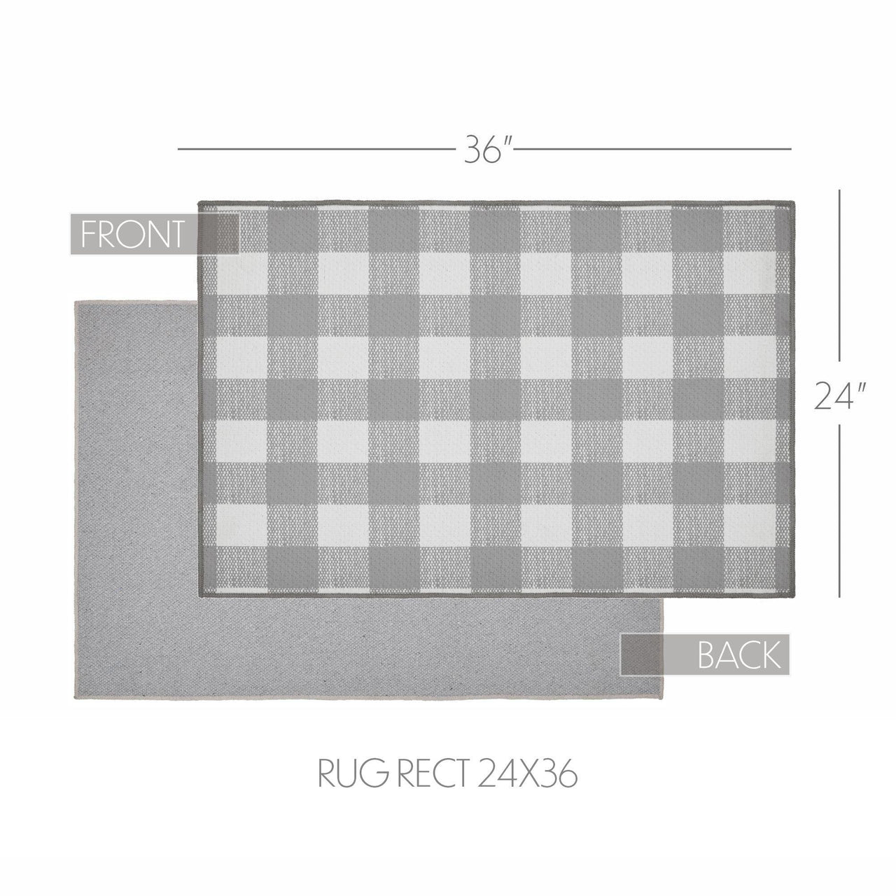 Annie Buffalo Check Grey Polyester Rug Rect 24x36 - The Fox Decor