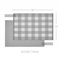 Annie Buffalo Check Grey Polyester Rug Rect 24x36 - The Fox Decor
