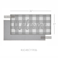 Annie Buffalo Check Grey Welcome Polyester Rug Rect 17x36 - The Fox Decor