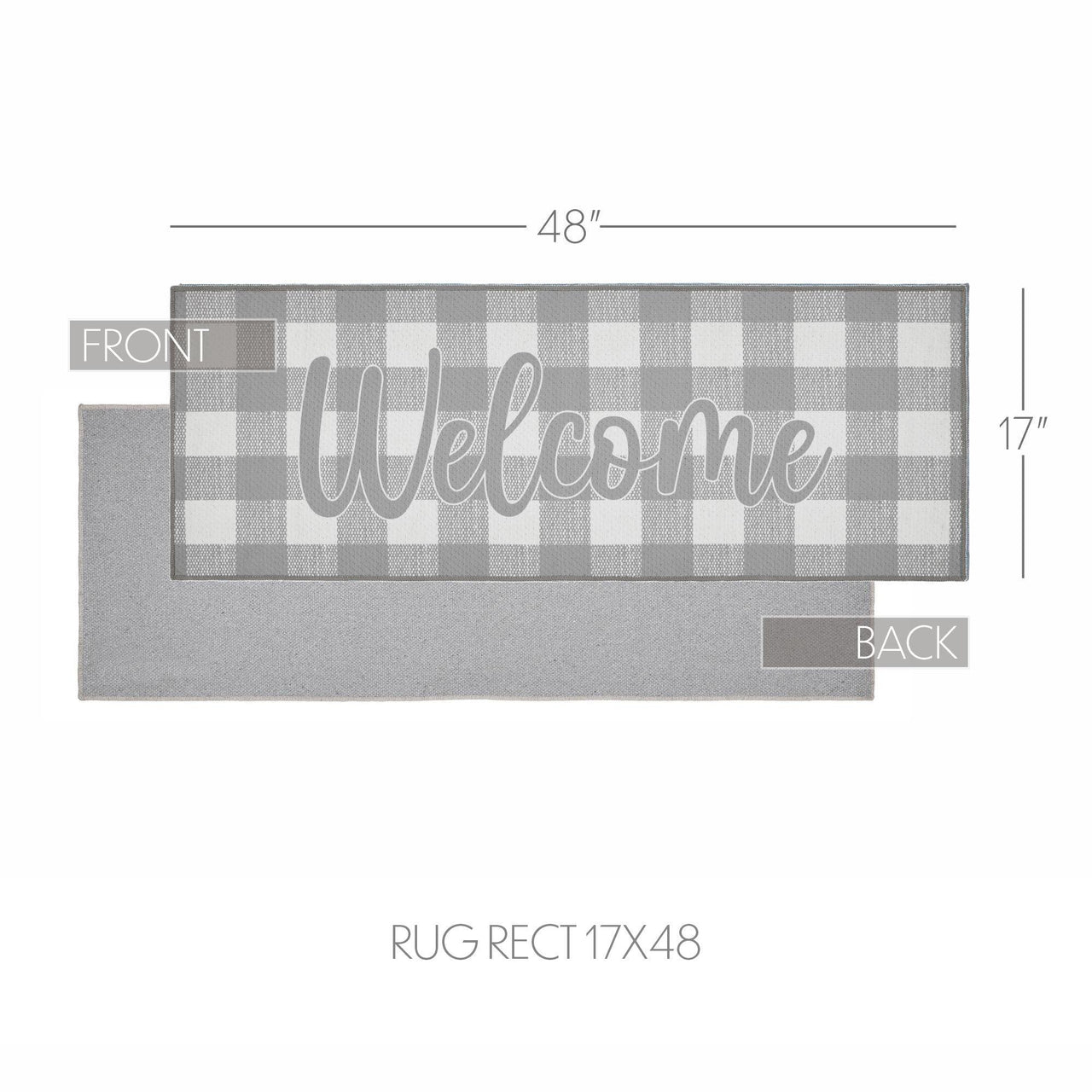 Annie Buffalo Check Grey Welcome Polyester Rug Rect 17x48 - The Fox Decor