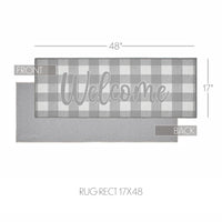 Annie Buffalo Check Grey Welcome Polyester Rug Rect 17x48 - The Fox Decor