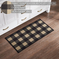 Black Check Polyester Rug Rect 17x36 - The Fox Decor