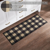 Black Check Polyester Rug Rect 17x48 - The Fox Decor