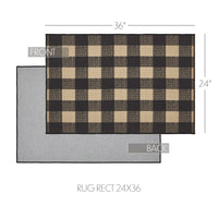 Black Check Polyester Rug Rect 24x36 - The Fox Decor