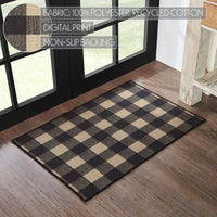 Black Check Polyester Rug Rect 24x36 - The Fox Decor