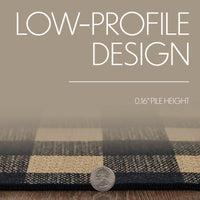 Black Check Polyester Rug Rect 24x36 - The Fox Decor