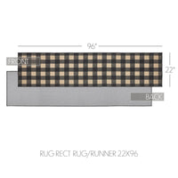 Black Check Polyester Rug/Runner Rect 22x96 - The Fox Decor