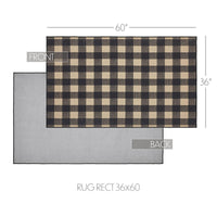 Black Check Polyester Rug Rect 36x60 - The Fox Decor