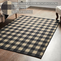Black Check Polyester Rug Rect 48x72 - The Fox Decor