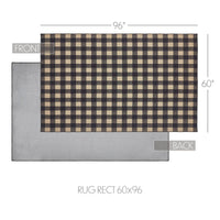 Black Check Polyester Rug Rect 60x96 - The Fox Decor