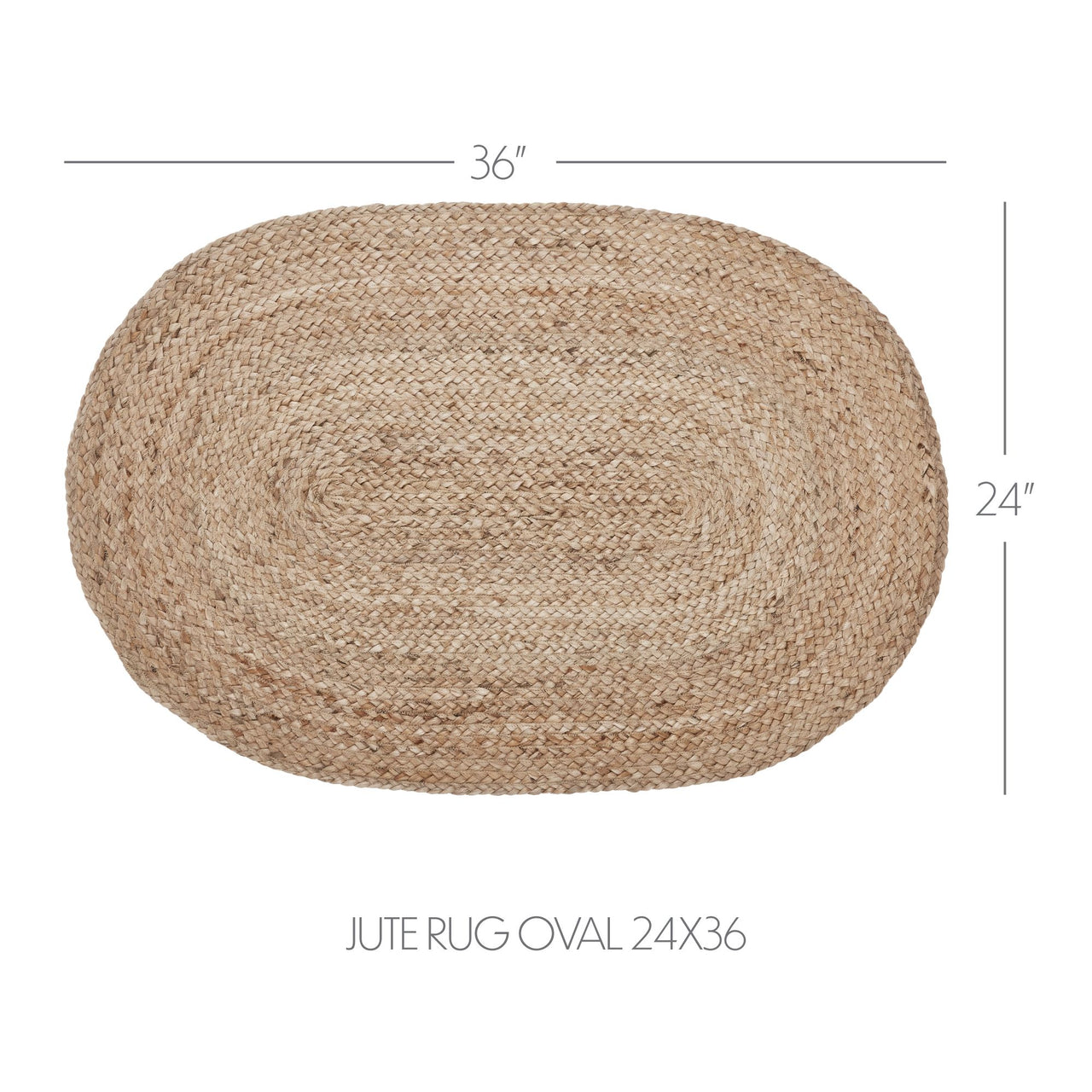 Natural Jute Rug Oval 24x36