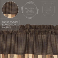 Thumbnail for Kettle Grove Valance Curtain Block Border Black, Khaki VHC Brands