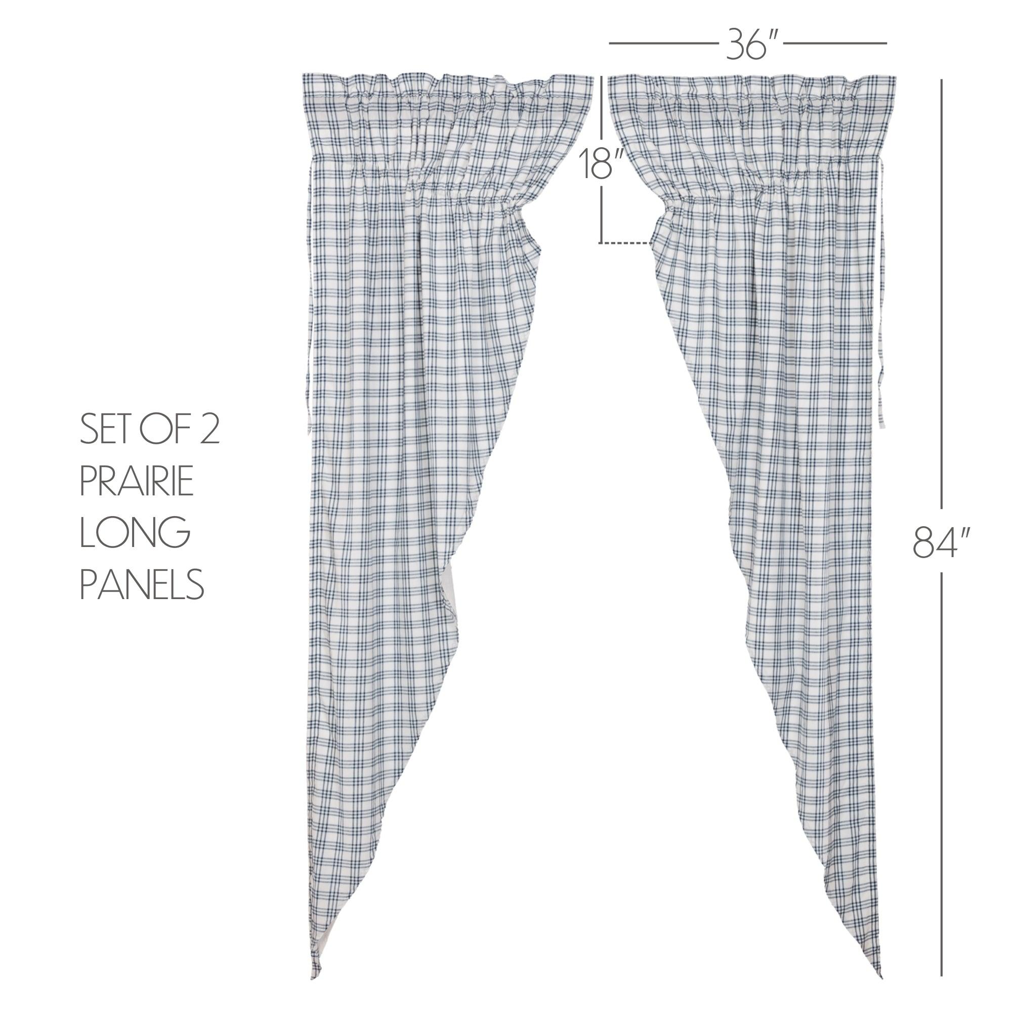 Sawyer Mill Blue Plaid Prairie Long Panel Curtain Set of 2 - The Fox Decor