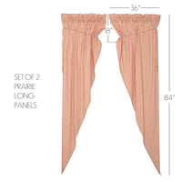 Sawyer Mill Red Ticking Stripe Prairie Long Panel Curtain Set of 2