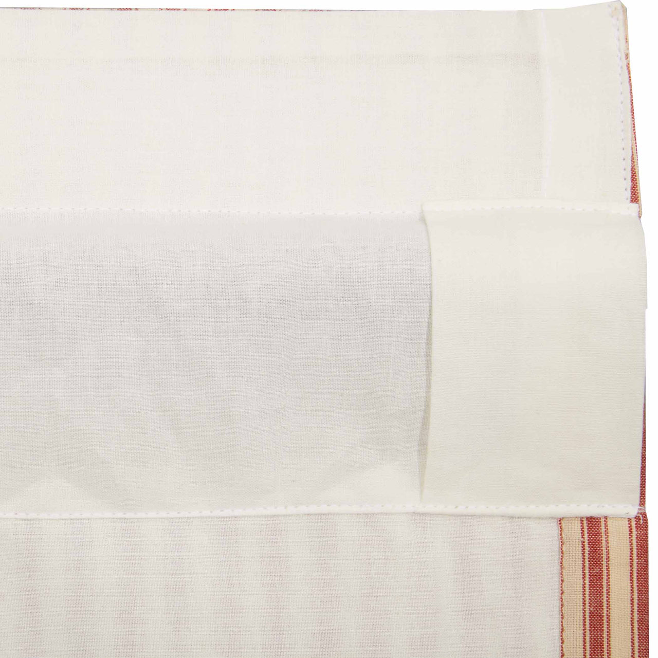 Sawyer Mill Red Ticking Stripe Prairie Long Panel Curtain Set of 2
