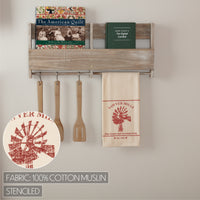 Sawyer Mill Red Windmill Muslin Unbleached Natural Tea Towel 19x28 VHC Brands