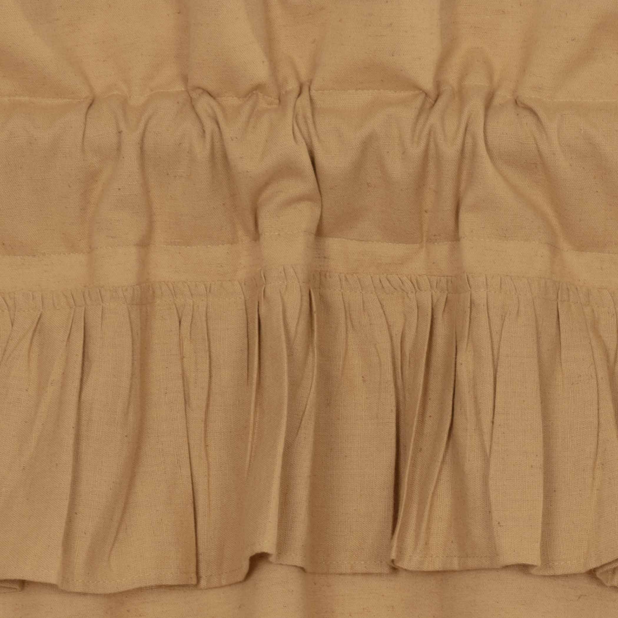 Simple Life Flax Khaki Ruffled Panel Country Curtain Set of 2 84