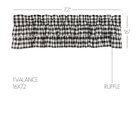 Thumbnail for Annie Buffalo Black Check Ruffled Valance Curtain 16x72 VHC Brands