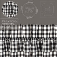 Thumbnail for Annie Buffalo Black Check Ruffled Valance Curtain 16x72 VHC Brands