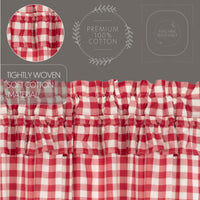Annie Buffalo Red Check Ruffled Valance Curtain 16x60 VHC Brands