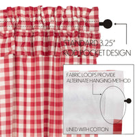 Annie Buffalo Red Check Ruffled Valance Curtain 16x60 VHC Brands