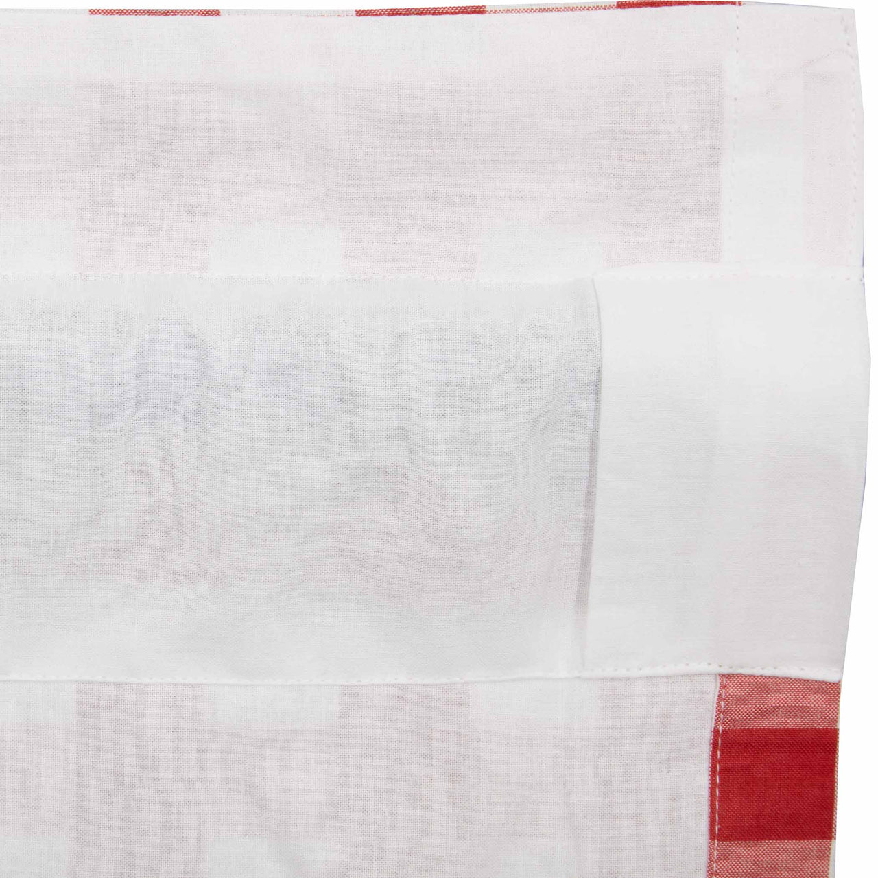 Annie Buffalo Red Check Ruffled Valance Curtain 16x60 VHC Brands
