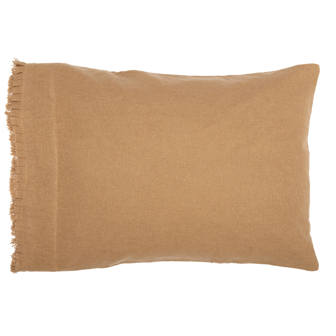 Burlap Natural Standard Pillow Case w/ Fringed Ruffle Set of 2 21x30 VHC Brands