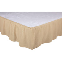 Burlap Vintage Ruffled Queen Bed Skirt 60x80x16 - The Fox Decor