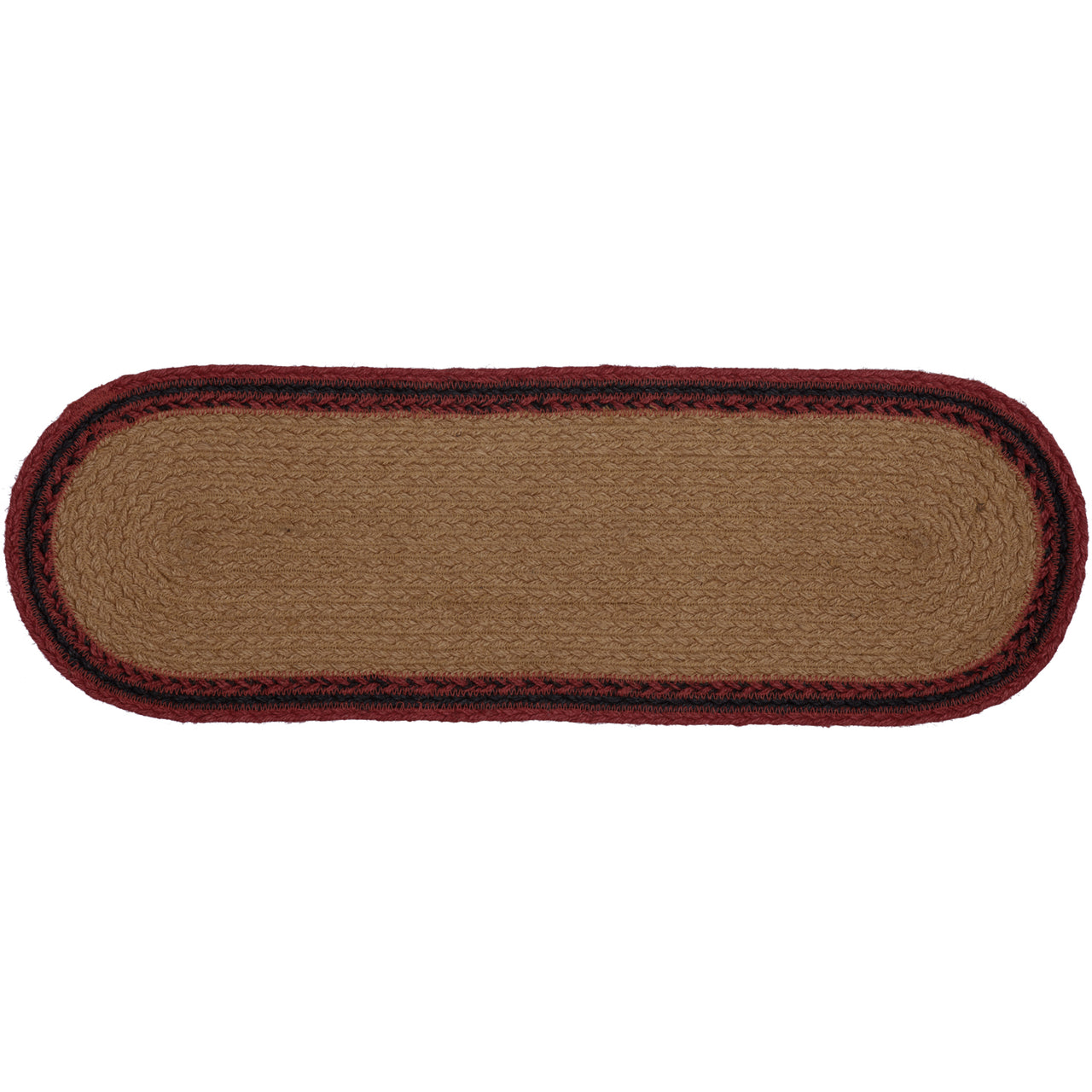 Cumberland Stenciled Moose Jute Runner Oval 8x24 VHC Brands