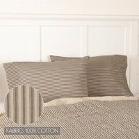 Sawyer Mill Charcoal Ticking Stripe Standard Pillow Case Set of 2 21x30 VHC Brands
