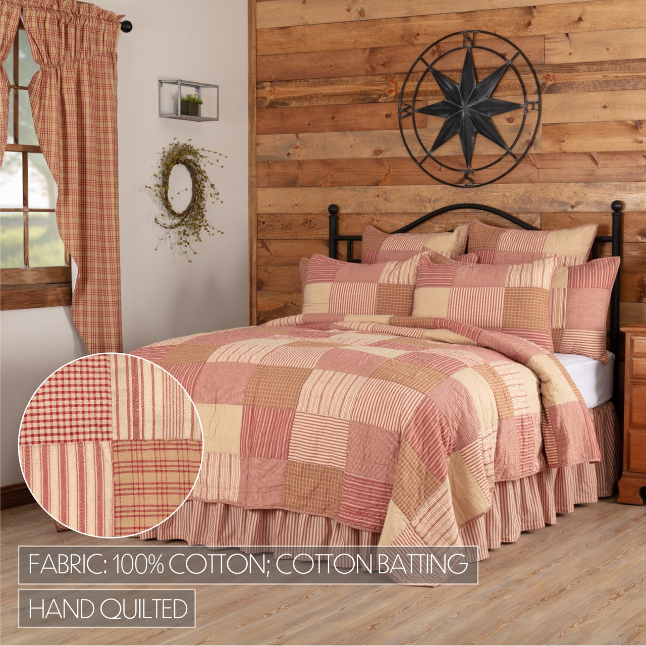 Sawyer Mill Red Luxury King Quilt 120Wx105L VHC Brands