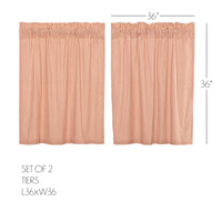 Sawyer Mill Red Ticking Stripe Tier Curtain Set of 2 L36xW36 VHC Brands