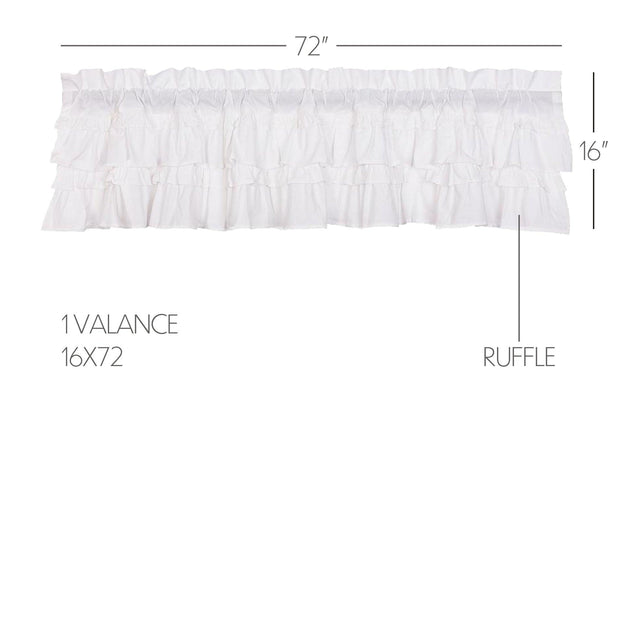 Muslin Ruffled Bleached White Valance Curtain 16x72 VHC Brands - The Fox Decor
