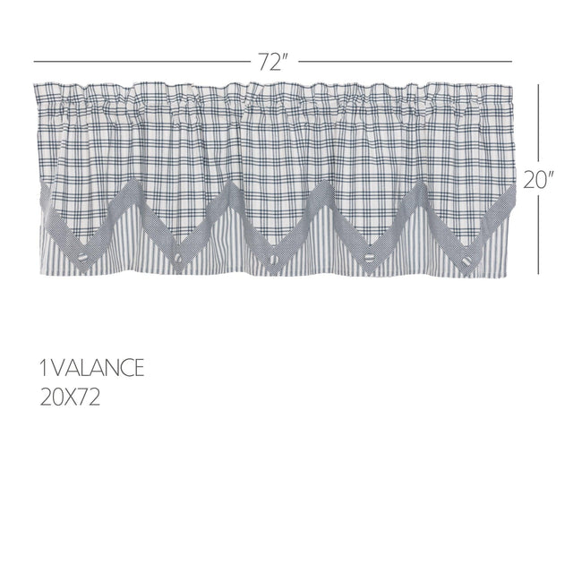 Sawyer Mill Blue Valance Layered Curtain 20x72 VHC Brands - The Fox Decor