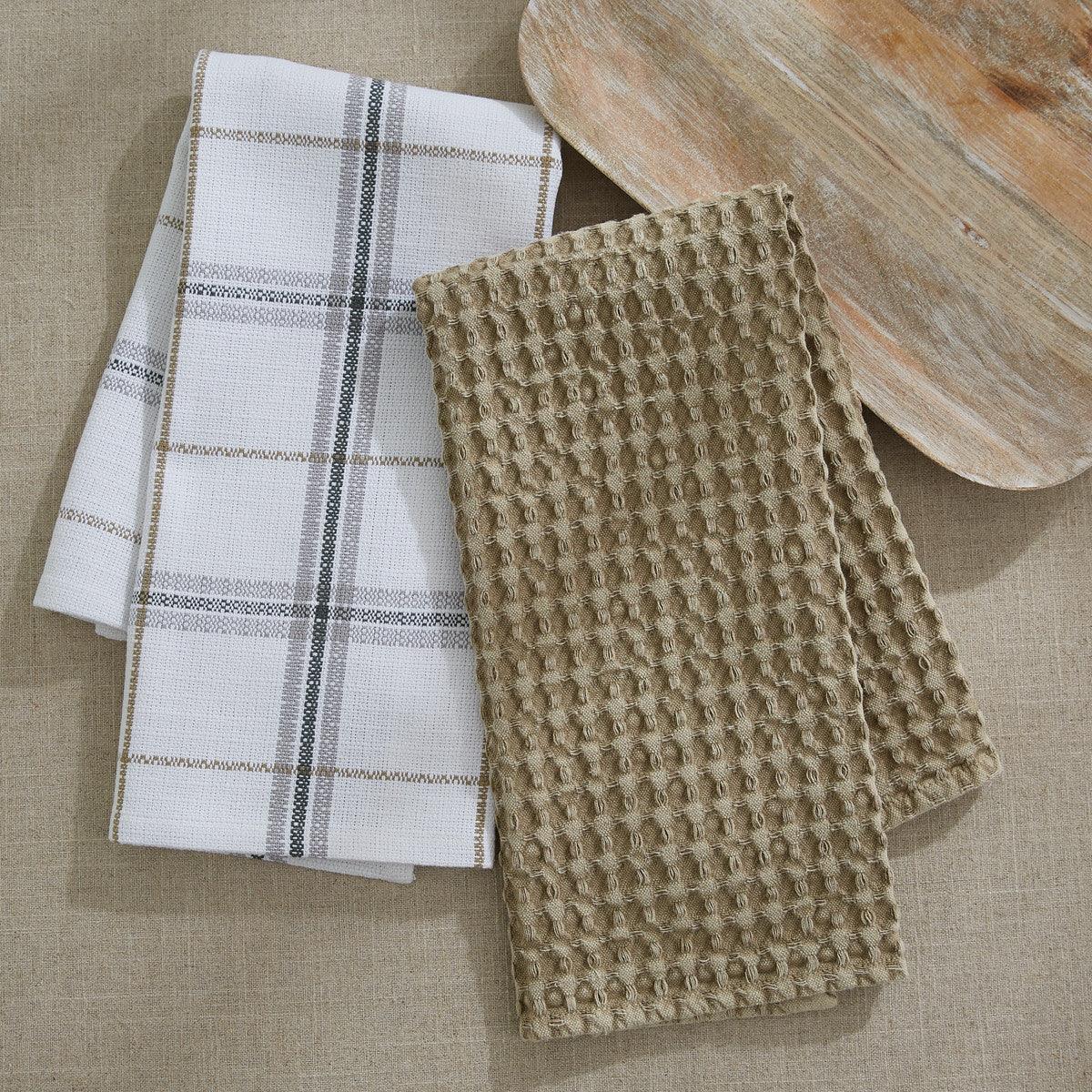 Waffle Weave Towel Tan Set of 2 Park Designs - The Fox Decor