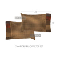 Cedar Ridge Standard Pillow Case with Block Border Set of 2 21x30 VHC Brands