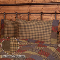 Cedar Ridge Standard Pillow Case with Block Border Set of 2 21x30 VHC Brands