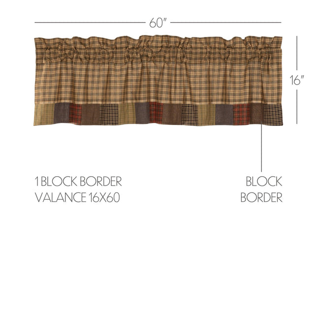 Cedar Ridge Valance Curtain Block Border 16x60 VHC Brands - The Fox Decor