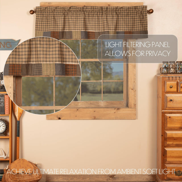 Cedar Ridge Valance Curtain Block Border 16x60 VHC Brands - The Fox Decor