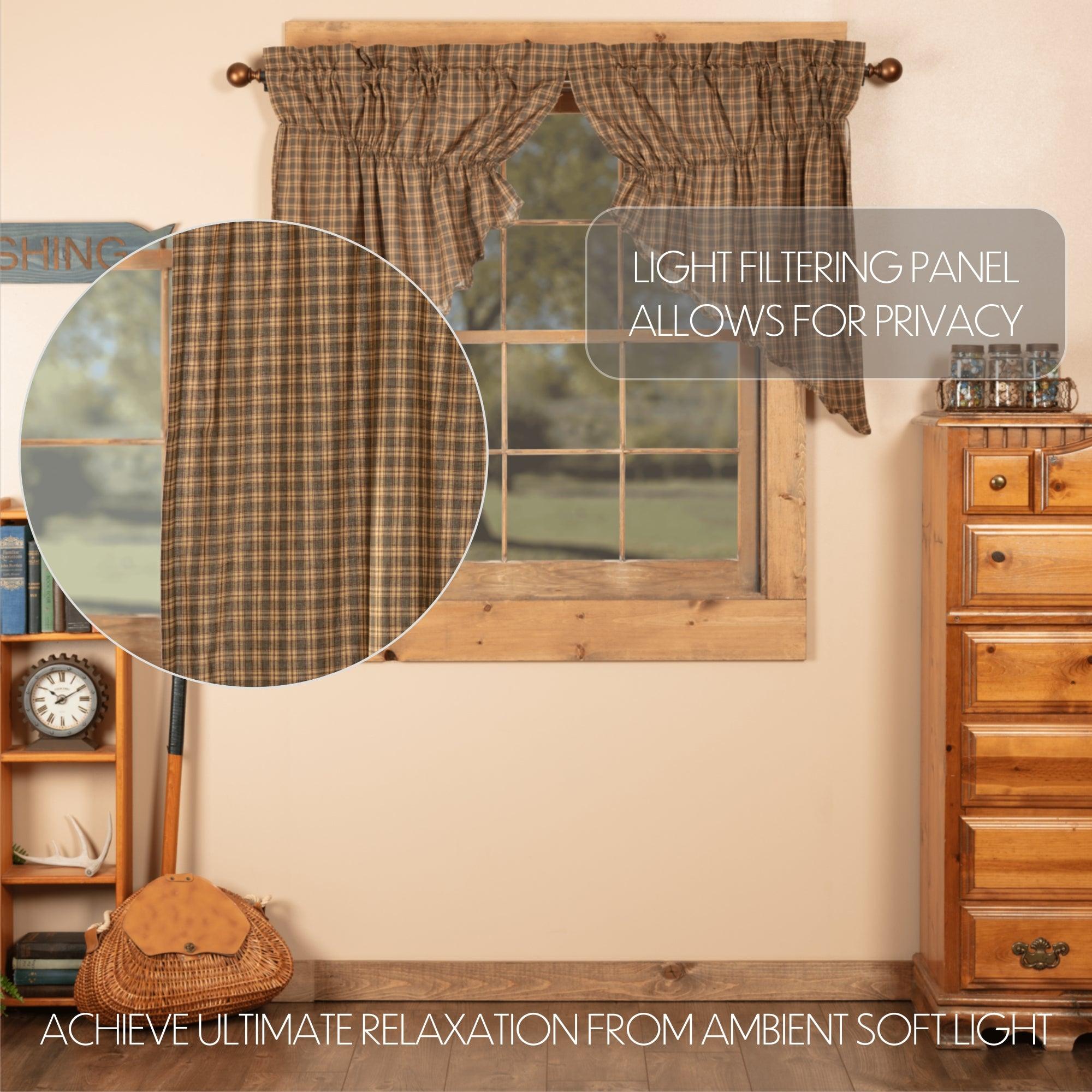 Cedar Ridge Prairie Swag Curtain Scalloped Set of 2 36x36x18 VHC Brands - The Fox Decor